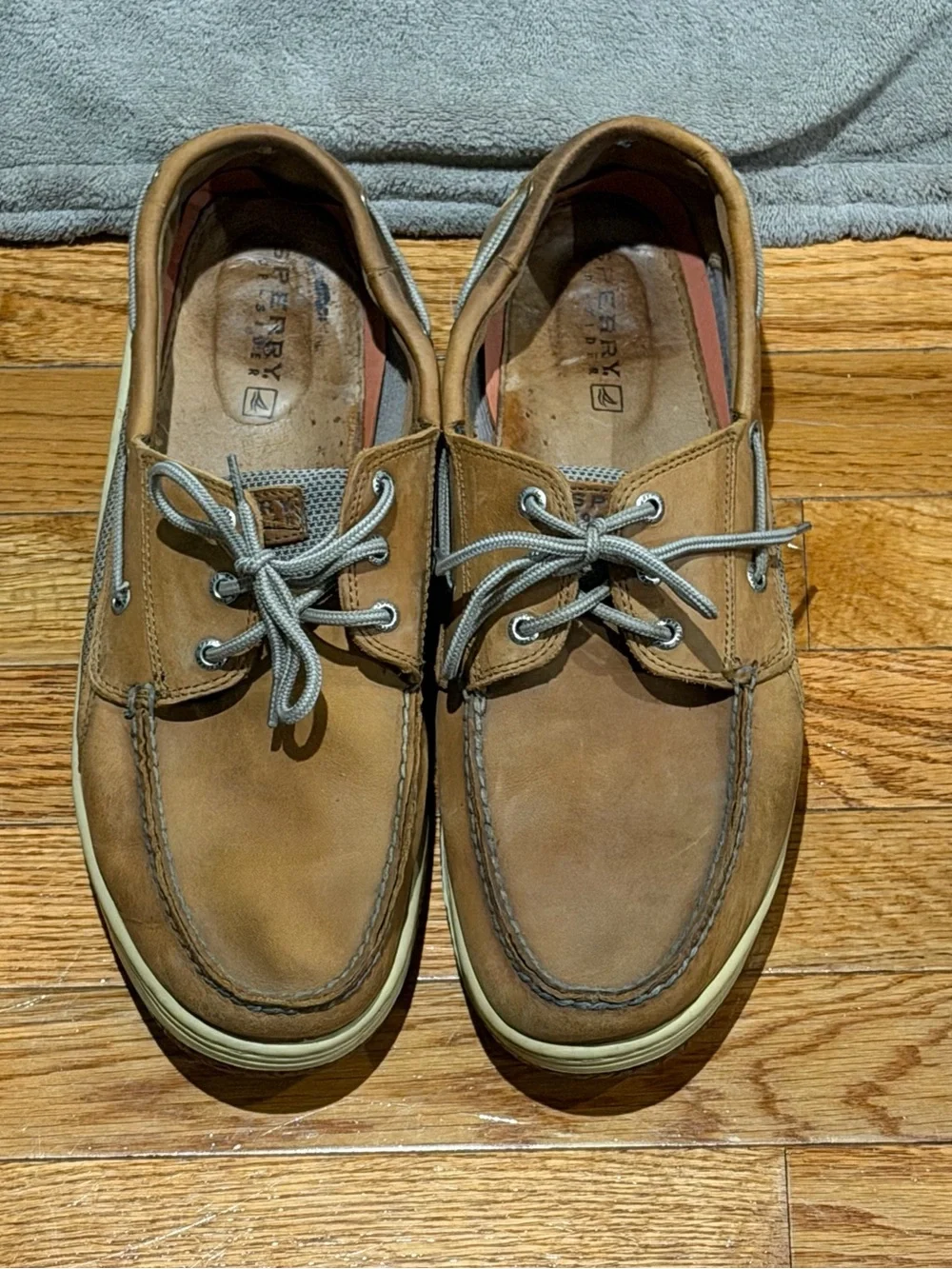 Sperry Top-Sider Men’s 14 M Brown Leather Boat Shoes Lace Up Casual Deck Preppy